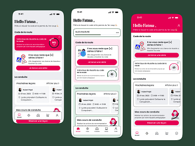 Homepage - Dashboard 💕 app code de la route fatma aroua mobile pink product design ui ux