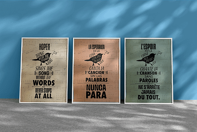 Multilingual Hope Quote Posters design graphic design typography vector