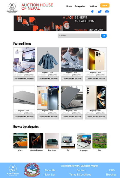 Government Auction Website Demo auction categories government login ui ux website