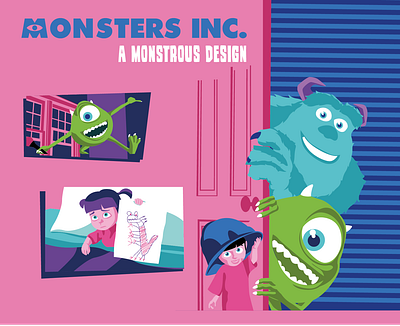 Monsters, Inc. Poster Design animation graphic design illustration monsters poster vector