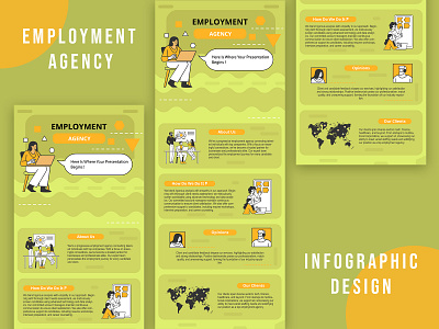 Employment Agency Infographic Design abstract design development diagram finance flat graphic illustration info infographic planning presentation set shape simple vector visualisation workflow
