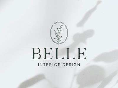 Belle Interior Design belle branding delicate design flora floral flower green identity interior logo mirror olive soft