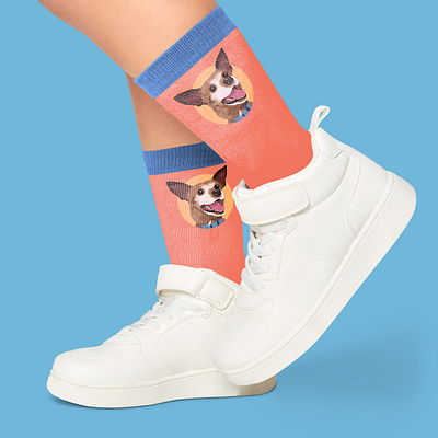 Illustrated Socks animal shelter colorful socks creative design dogs illustration pet socks
