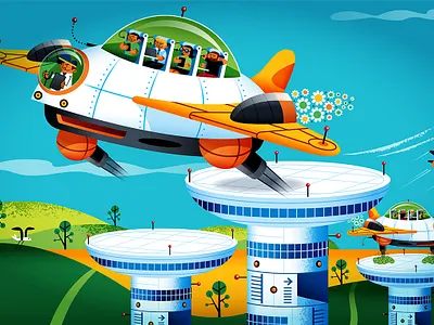 The Wings of the Future cover illustration vector