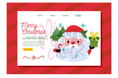 Christmas Landing Page candy cane children christmas christmas landing page cute download free fonts gift holiday landing page raleway season tree website xmas