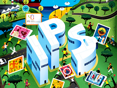 Poster for IPS design illustration poster vector