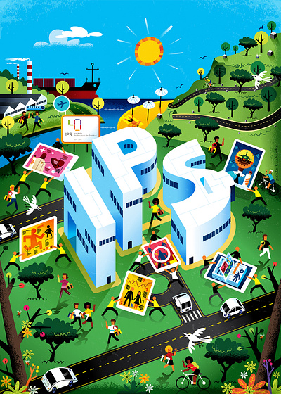 Poster for IPS design illustration poster vector