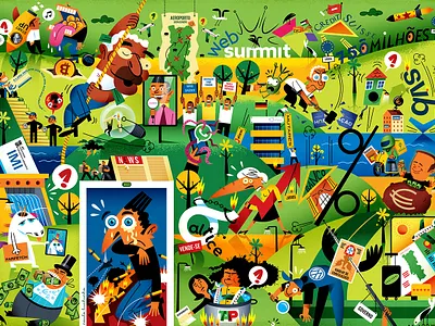 AN ILLUSTRATED YEAR anual events illustration vector