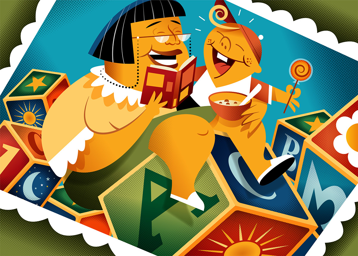 Own Mary Poppins editorial illustration vector