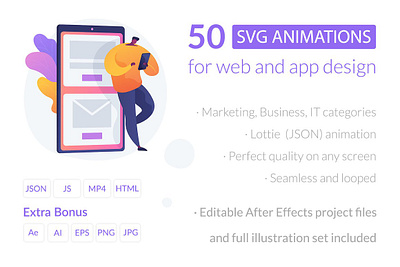 50 SVG animations for UI design 50 svg animations for ui design abstract character concept editable effects illustration looped lottie metaphor minimal mobile app svg ui animatioin vector animation video web animation web element