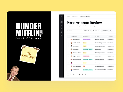 The Office HR System app design dunder mifflin enterprise erp graphic design hr the office ui ux