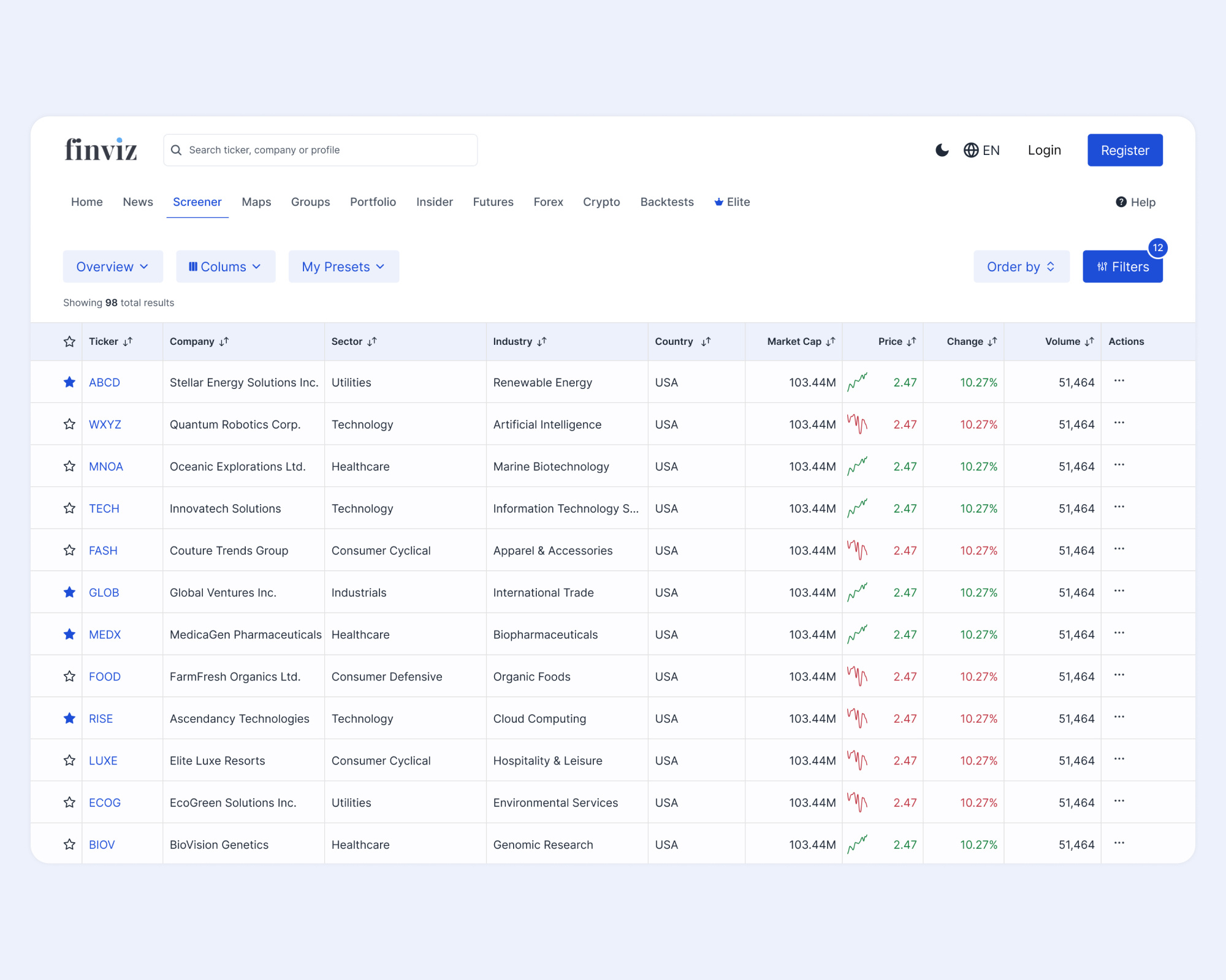 Financial screener redesign app banking design financial fintech ui ux web