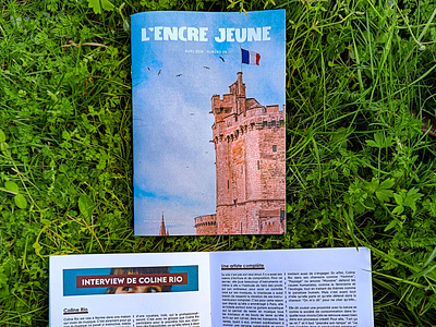 Graphic Design of the magazine "l'Encre Jeune" art artist branding design graphic design illustration layout magazine magazine design mise en page paper print school