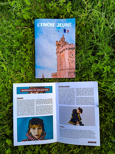 Graphic Design of the magazine "l'Encre Jeune" art artist branding design graphic design illustration layout magazine magazine design mise en page paper print school