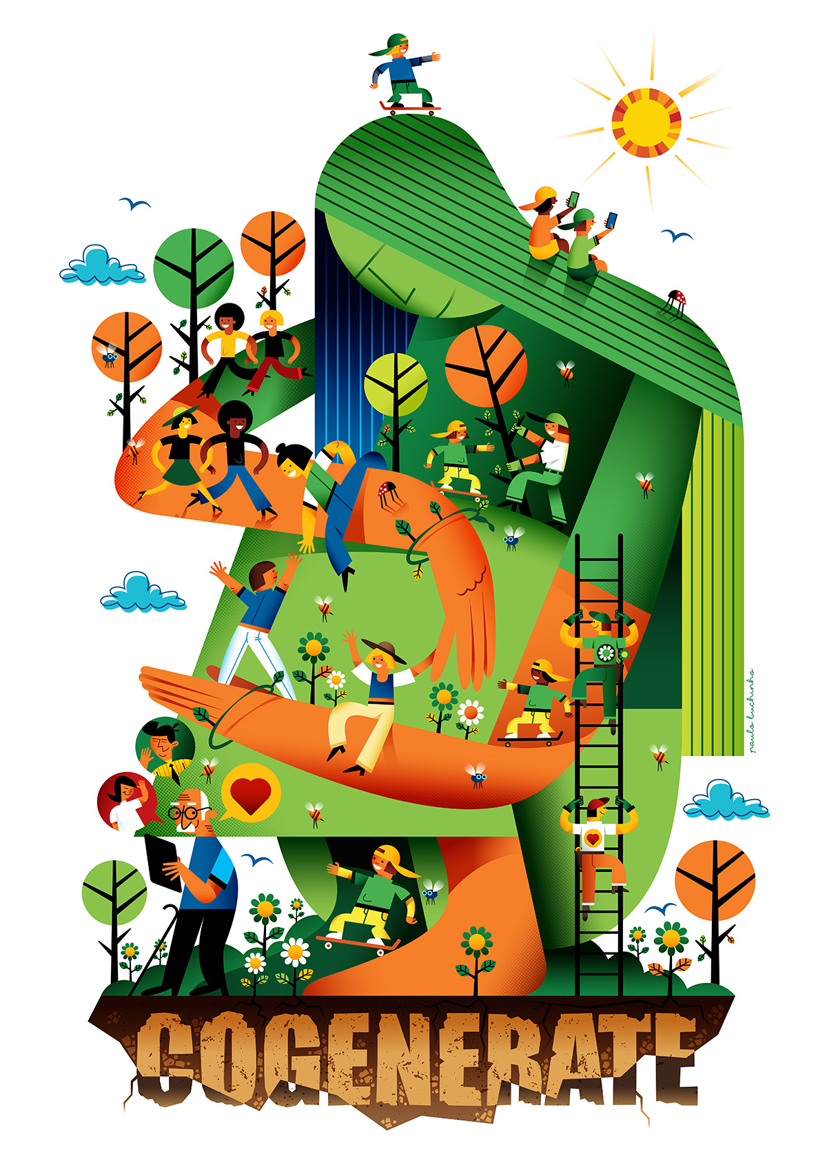 Cogenerate illustration poster vector