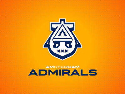 Amsterdam Admirals admirals american football amsterdam anchor branding design football logo