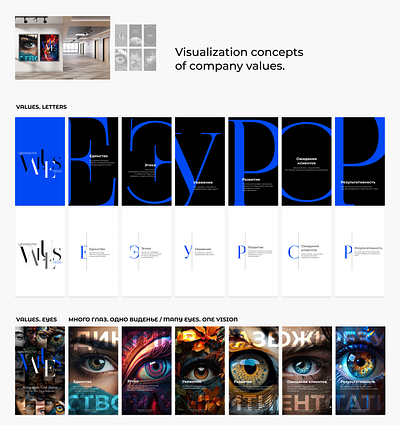 Visualization concepts of company values. branding graphic design poster ui