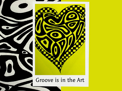 Groove is in the Art art artanddesign design designer femaledesigner graphic design graphicdesign graphicdesigner graphicdesignposter graphics heartshaped illustration midcenturyinspired poster posterdesign