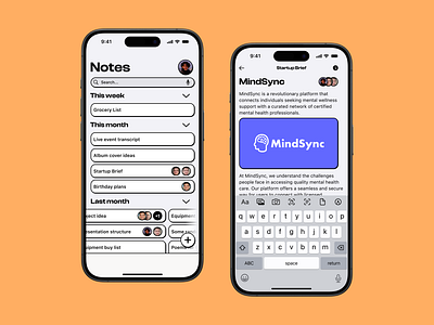 Note Taking App ios iphone mobile neobrutalism notes ui ux