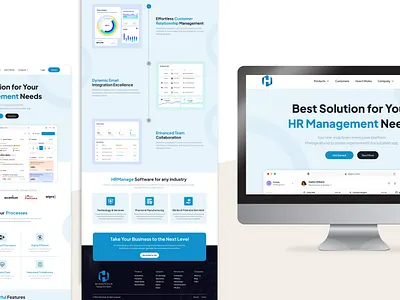HR Management Landing Page. branding dashboard freelancing graphic design hrmanagement illustration photoshop ui uiux website