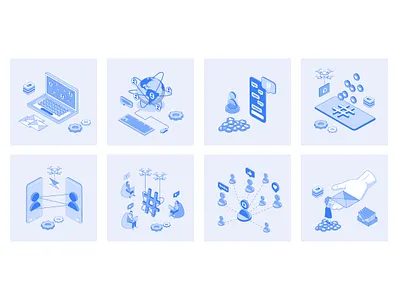 Social Network Isometric Illustrations 3d app blogging chatting concept design icons illustration isometric isometry like media messenger mobile network networking social user vector web