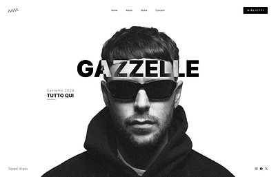 Gazzelle Personal Website album design figma gazzelle illustrator landing music photoshop sanremo singer single spotify ui