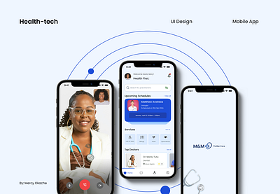 Healthcare mobile app 3d animation app branding graphic design healthtech logo mobile motion graphics ui