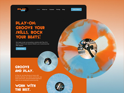 Retro-Inspired UI for an Online Music Academy 🎸🎶 aesthetic branding colorful groovy landing page mobile app music academy online music academy retro ui ui landing ux vintage vinyls