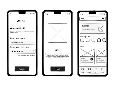 Mobile App Design - Sketch Wireframe agency app box branding course design draw metro mobileapp online sketch ui ux wireframe