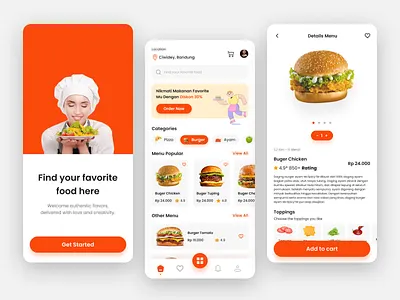 Food delivery application 3d animation branding graphic design logo motion graphics product designer ui uidesigner uiux uxdesigner