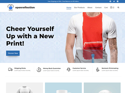 Open Reflection elementor graphic design motion graphics tshirt design ui web wordpress wordpress theme