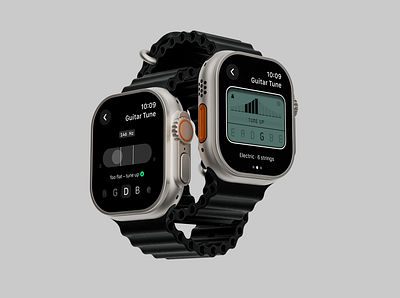 Guitar tuner Apple Watch app exploration app app concept apple watch dark details guitar retro ui watch watchos