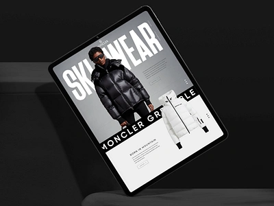 Moncler - Luxury Ski Wear Website Design branding company company profile fashion jacket landing page layout luxury minimalist ski wear ui ui design uidesign ux web design web layout webdesign website website design website layout