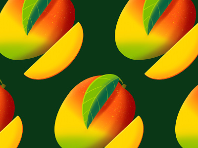 Mango Pattern badge branding design fruit illustration fruit juice fruit pattern fruits graphic design illustration juicy jungle logo mango mango illustration mango pattern mangos pattern typography vector