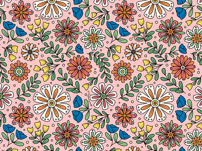 Graphic Flower Power Illustrated Pattern digital art digital drawing flower art illustration pattern pattern design procreate tessellating tessellating pattern tessellation