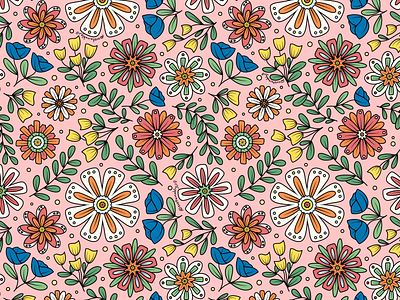 Graphic Flower Power Illustrated Pattern digital art digital drawing flower art illustration pattern pattern design procreate tessellating tessellating pattern tessellation