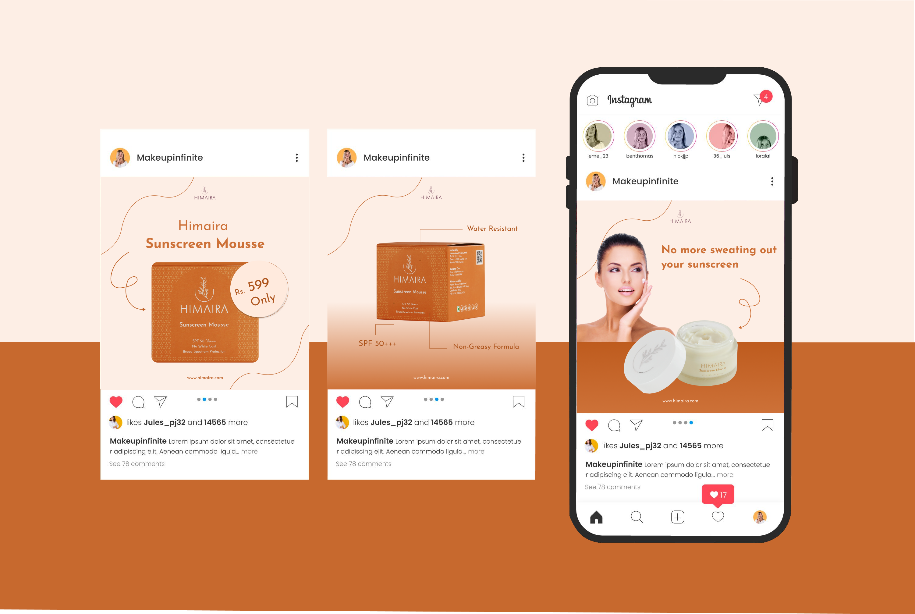 Instagram Advertisement Post advertisement beauty industry branding digital advertisement graphic design illustration instagram advertisement instagram post social media advertisement social media post sunscreen advertisement post