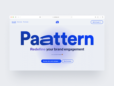 Paattern website agency blue company design landing page minimal minimalist typography ui ux web web design website