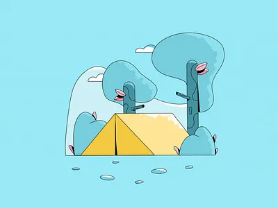 Camping 2d animation after effects animation camping illustration motion graphics nature outdoors outside path animation tent trail vector wind
