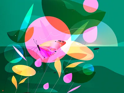 The Visitor butterfly design illustration nature styleframe vector