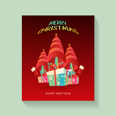 Christmas card design 2d artwork branding card design cards christmas christmas card design gradient graphic design graphics illustration layout logo poster red card redesign sketch style vector