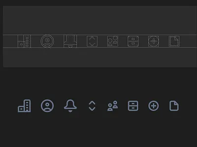 WIP Icons 16px 20px add administration arrows behind the scenes building document drawer figma file icon grid layout manage page people profile storage user work in progress