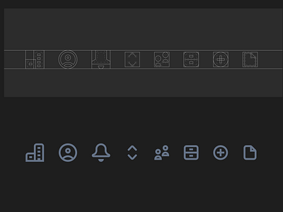 WIP Icons 16px 20px add administration arrows behind the scenes building document drawer figma file icon grid layout manage page people profile storage user work in progress