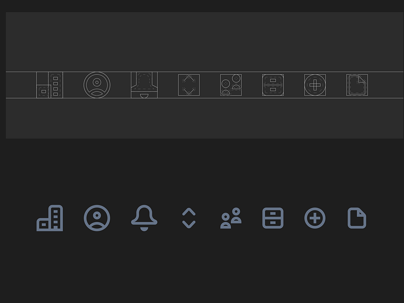 WIP Icons 16px 20px add administration arrows behind the scenes building document drawer figma file icon grid layout manage page people profile storage user work in progress