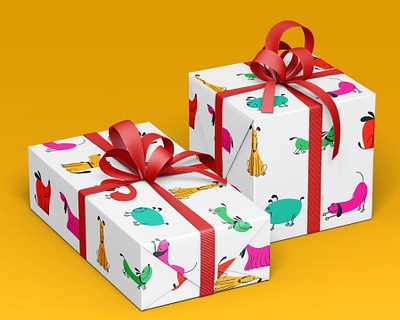Birthday wrapping paper graphic design