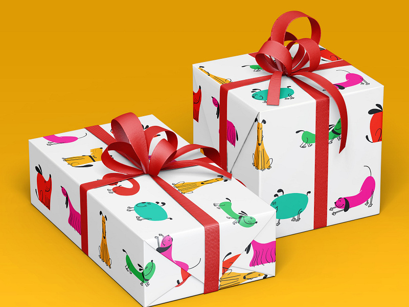 Birthday wrapping paper graphic design
