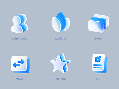 Icons for Oxygen | Spline 3D 3d branding fintech graphic design icons illustration logo ui