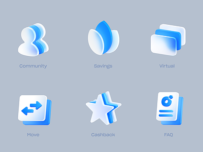 Icons for Oxygen | Spline 3D 3d branding fintech graphic design icons illustration logo ui