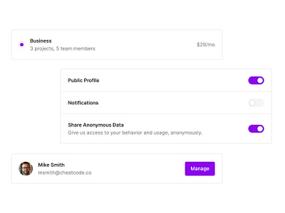 Mod - Panels app button dashboard design interface kit list manage panel panel group plan setting settings subscription switch toggle switch ui user user interface ux