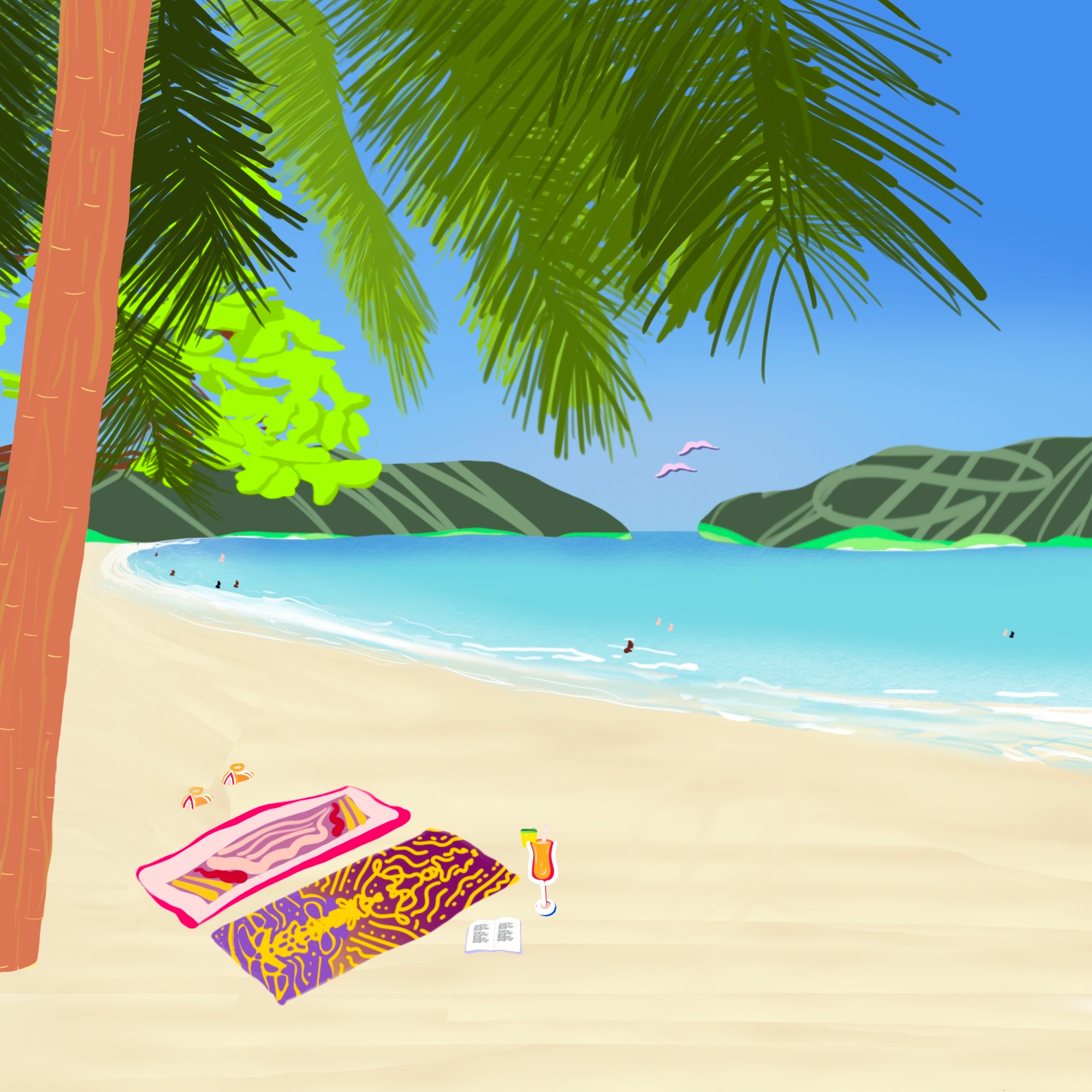 Costa Rica design illustration landscape procreate tropical